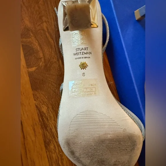 Stuart Weitzman Women’s Melodi Glitter High Heel Sandals Size: 38.5 8 B - Picture 3 of 16